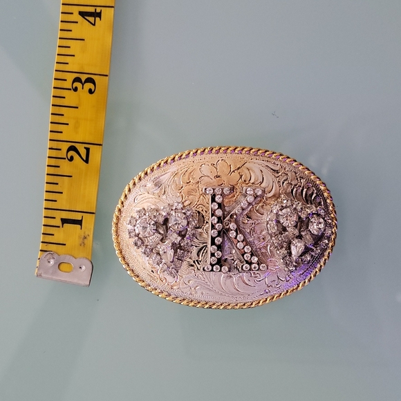 Little creek ranch. Silvertone initial buckle "K". - Picture 8 of 9